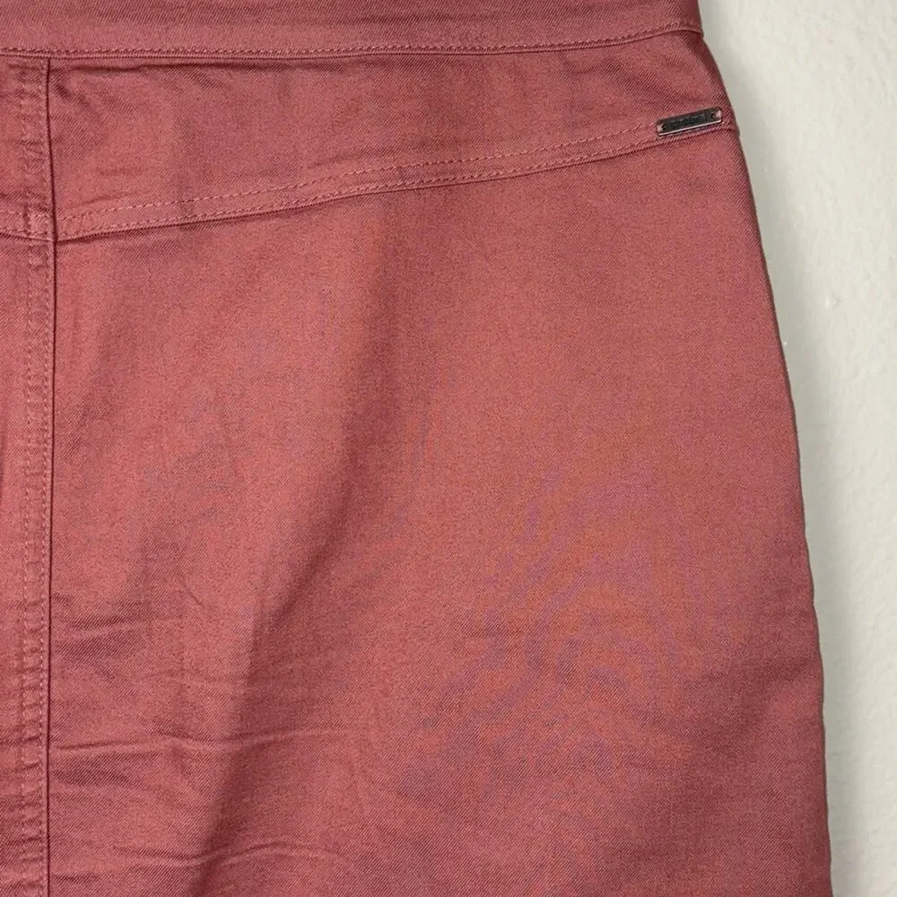 Prana Kara skirt Women's Size 14 Lacquered Rose Pink Stretch Denim A-Line